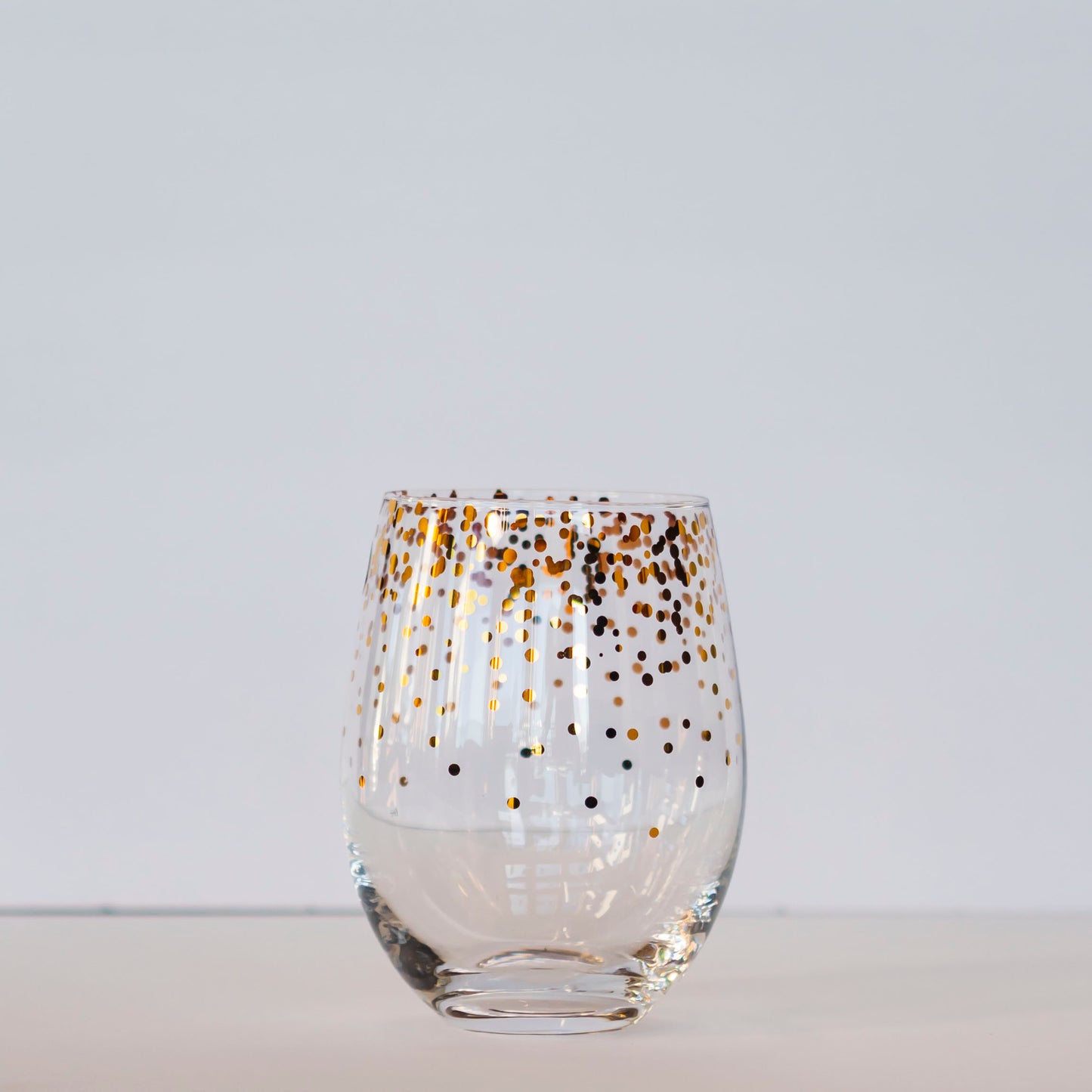Gold Confetti Stemless Goblet