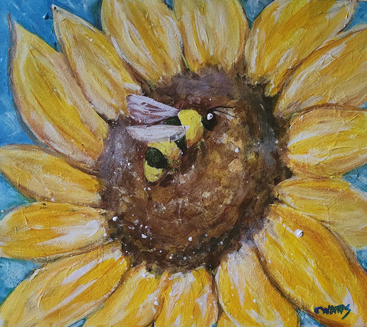 Sunflower & Bumblebee Acrylic Paint Class